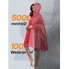 image:imageSaphiRose Unisex Rain Poncho Waterproof Raincoat Hooded for Adults Women with PocketsBurgundy