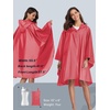 image:imageSaphiRose Unisex Rain Poncho Waterproof Raincoat Hooded for Adults Women with PocketsBurgundy
