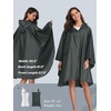 image:imageSaphiRose Unisex Rain Poncho Waterproof Raincoat Hooded for Adults Women with PocketsDeep Grey