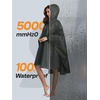 image:imageSaphiRose Unisex Rain Poncho Waterproof Raincoat Hooded for Adults Women with PocketsDeep Grey