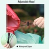 image:imageSaphiRose Unisex Rain Poncho Waterproof Raincoat Hooded for Adults Women with PocketsGradient Green Red
