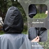 image:imageSaphiRose Unisex Rain Poncho Waterproof Raincoat Hooded for Adults Women with PocketsGradient Grey