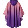 image:imageSaphiRose Unisex Rain Poncho Waterproof Raincoat Hooded for Adults Women with PocketsGradient Pinkpurple