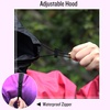 image:imageSaphiRose Unisex Rain Poncho Waterproof Raincoat Hooded for Adults Women with PocketsGradient Purpleblack