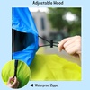 image:imageSaphiRose Unisex Rain Poncho Waterproof Raincoat Hooded for Adults Women with PocketsGradient Yellowblue