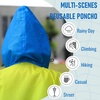 image:imageSaphiRose Unisex Rain Poncho Waterproof Raincoat Hooded for Adults Women with PocketsGradient Yellowblue