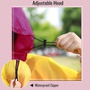 image:imageSaphiRose Unisex Rain Poncho Waterproof Raincoat Hooded for Adults Women with PocketsGradient Yellowrose Red