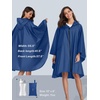 image:imageSaphiRose Unisex Rain Poncho Waterproof Raincoat Hooded for Adults Women with PocketsNavy