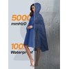 image:imageSaphiRose Unisex Rain Poncho Waterproof Raincoat Hooded for Adults Women with PocketsNavy