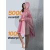 image:imageSaphiRose Unisex Rain Poncho Waterproof Raincoat Hooded for Adults Women with PocketsPink