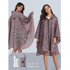 image:imageSaphiRose Unisex Rain Poncho Waterproof Raincoat Hooded for Adults Women with PocketsPink Leopard