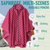 image:imageSaphiRose Unisex Rain Poncho Waterproof Raincoat Hooded for Adults Women with PocketsPink Point