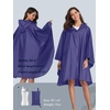 image:imageSaphiRose Unisex Rain Poncho Waterproof Raincoat Hooded for Adults Women with PocketsPurple