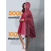 image:imageSaphiRose Unisex Rain Poncho Waterproof Raincoat Hooded for Adults Women with PocketsRose Red