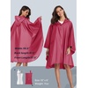 image:imageSaphiRose Unisex Rain Poncho Waterproof Raincoat Hooded for Adults Women with PocketsRose Red