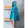 image:imageSaphiRose Unisex Rain Poncho Waterproof Raincoat Hooded for Adults Women with PocketsSky Blue
