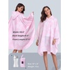 image:imageSaphiRose Unisex Rain Poncho Waterproof Raincoat Hooded for Adults Women with PocketsTiedye Pink