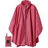 image:imageSaphiRose Unisex Rain Poncho Waterproof Raincoat Hooded for Adults Women with PocketsRose Red