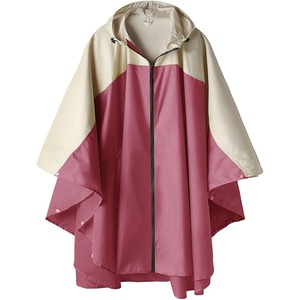 image:imageSaphiRose Unisex Rain Poncho Waterproof Raincoat Hooded for Adults Women with PocketsArose Redwhite