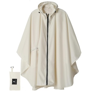 image:imageSaphiRose Unisex Rain Poncho Waterproof Raincoat Hooded for Adults Women with PocketsBeige
