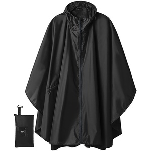 image:imageSaphiRose Unisex Rain Poncho Waterproof Raincoat Hooded for Adults Women with PocketsBlack
