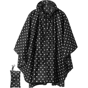 image:imageSaphiRose Unisex Rain Poncho Waterproof Raincoat Hooded for Adults Women with PocketsBlack Point