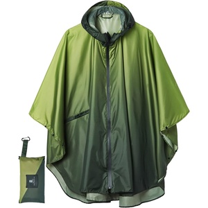 image:imageSaphiRose Unisex Rain Poncho Waterproof Raincoat Hooded for Adults Women with PocketsGradient Dark Green