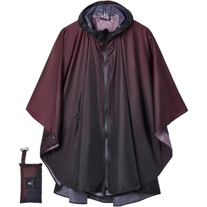 image:imageSaphiRose Unisex Rain Poncho Waterproof Raincoat Hooded for Adults Women with PocketsGradient Dark Purple