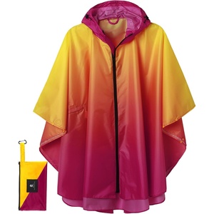 image:imageSaphiRose Unisex Rain Poncho Waterproof Raincoat Hooded for Adults Women with PocketsGradient Yellowrose Red