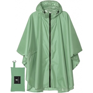 image:imageSaphiRose Unisex Rain Poncho Waterproof Raincoat Hooded for Adults Women with PocketsGreen