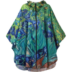 image:imageSaphiRose Unisex Rain Poncho Waterproof Raincoat Hooded for Adults Women with PocketsIrises