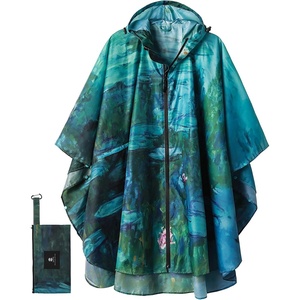 image:imageSaphiRose Unisex Rain Poncho Waterproof Raincoat Hooded for Adults Women with PocketsMonet Water Lilies