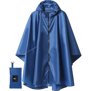 image:imageSaphiRose Unisex Rain Poncho Waterproof Raincoat Hooded for Adults Women with PocketsNavy