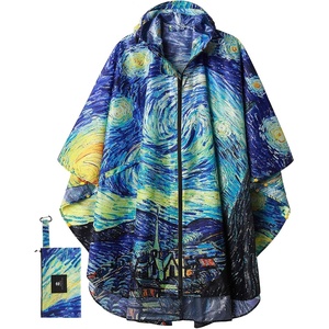 image:imageSaphiRose Unisex Rain Poncho Waterproof Raincoat Hooded for Adults Women with PocketsThe Starry Night