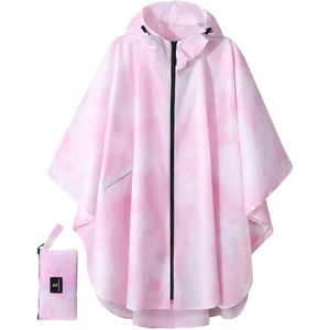 image:imageSaphiRose Unisex Rain Poncho Waterproof Raincoat Hooded for Adults Women with PocketsTiedye Pink