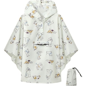image:imageSaphiRose Lightweight Kids Rain Poncho Jacket Waterproof Outwear Rain CoatBeige Puppy