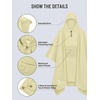 image:imageSaphiRose Extra Thick Hooded Rain Poncho Double Layer Waterproof Raincoat Jacket for Men Women AdultsBeige