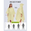 image:imageSaphiRose Extra Thick Hooded Rain Poncho Double Layer Waterproof Raincoat Jacket for Men Women AdultsBeige