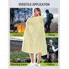 image:imageSaphiRose Extra Thick Hooded Rain Poncho Double Layer Waterproof Raincoat Jacket for Men Women AdultsBeige