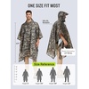 image:imageSaphiRose Extra Thick Hooded Rain Poncho Double Layer Waterproof Raincoat Jacket for Men Women AdultsBrown Camouflage