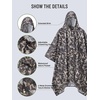 image:imageSaphiRose Extra Thick Hooded Rain Poncho Double Layer Waterproof Raincoat Jacket for Men Women AdultsBrown Camouflage