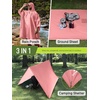 image:imageSaphiRose Extra Thick Hooded Rain Poncho Double Layer Waterproof Raincoat Jacket for Men Women AdultsPink Pause