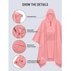 image:imageSaphiRose Extra Thick Hooded Rain Poncho Double Layer Waterproof Raincoat Jacket for Men Women AdultsPink Pause