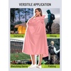 image:imageSaphiRose Extra Thick Hooded Rain Poncho Double Layer Waterproof Raincoat Jacket for Men Women AdultsPink Pause