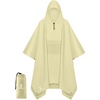 image:imageSaphiRose Extra Thick Hooded Rain Poncho Double Layer Waterproof Raincoat Jacket for Men Women AdultsBeige
