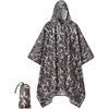 image:imageSaphiRose Extra Thick Hooded Rain Poncho Double Layer Waterproof Raincoat Jacket for Men Women AdultsBrown Camouflage