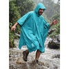 image:imageSaphiRose Hooded Rain Poncho Waterproof Raincoat Jacket for Men Women AdultsAlgae Blue