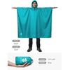 image:imageSaphiRose Hooded Rain Poncho Waterproof Raincoat Jacket for Men Women AdultsAlgae Blue