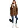 image:imageSaphiRose Womens Long Rain Jacket Waterproof Rain Coat with Hood Outdoor Light Raincoats WindbreakerBrownPlaid