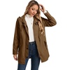 image:imageSaphiRose Womens Long Rain Jacket Waterproof Rain Coat with Hood Outdoor Light Raincoats WindbreakerBrownPlaid